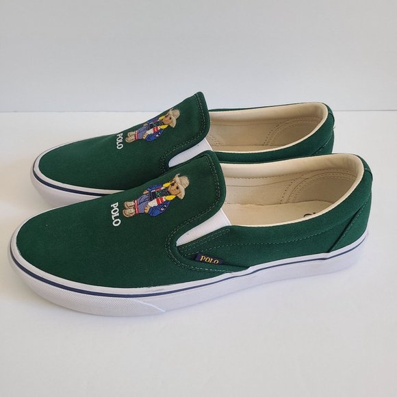Polo Ralph Lauren Other - NEW Polo Ralph Lauren Bear Keaton Slip On Shoes Size 9.5 Green